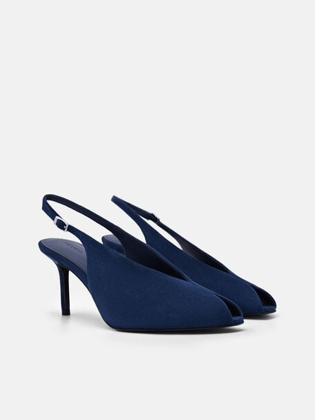 Sylvie Suede Slingback Heel Pumps, , hi-res