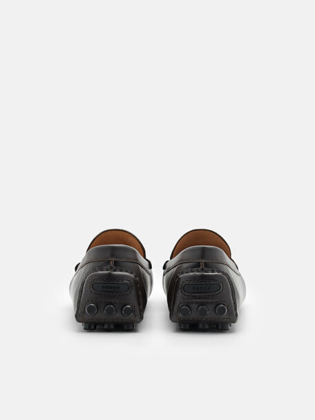 PEDRO Icon Leather Heel Sandals, Black