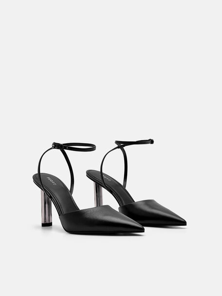 PEDRO Icon Leather Heel Sandals, Black