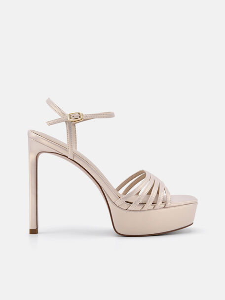 Iza Platform Heel Sandals, Champagne, hi-res