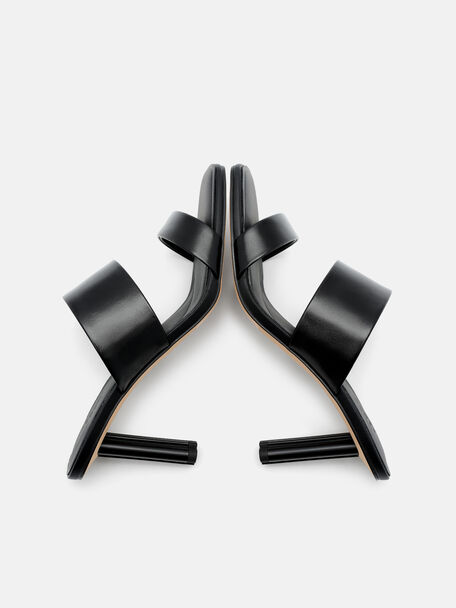 PEDRO Icon Leather Heel Sandals, Black