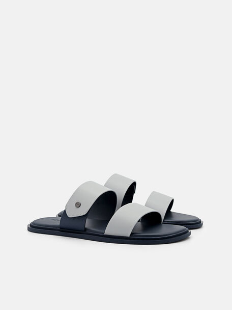 PEDRO Icon Leather Heel Sandals, Black