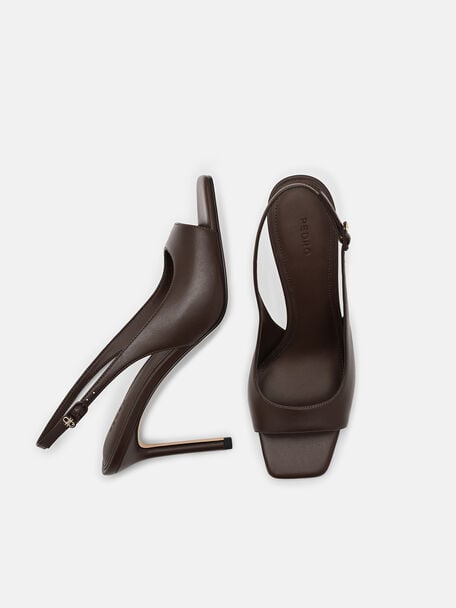 Marina Sandal Hak Kulit, 