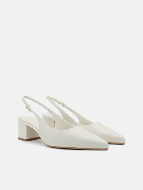 Quinn Leather Slingback Heel Pumps, , hi-res