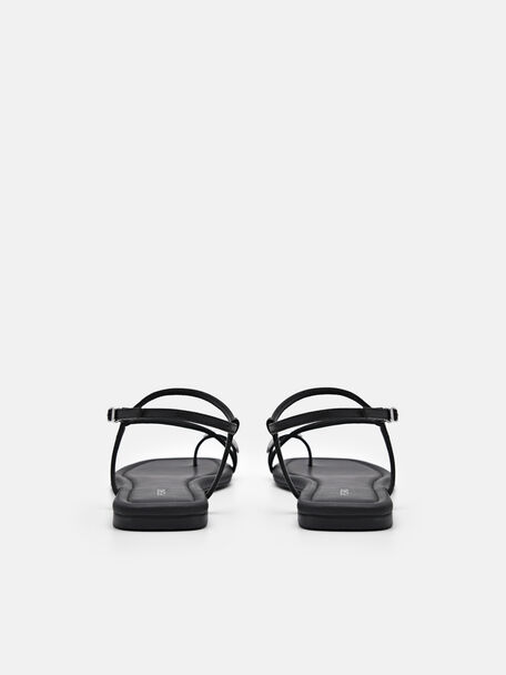 PEDRO Icon Leather Heel Sandals, Black