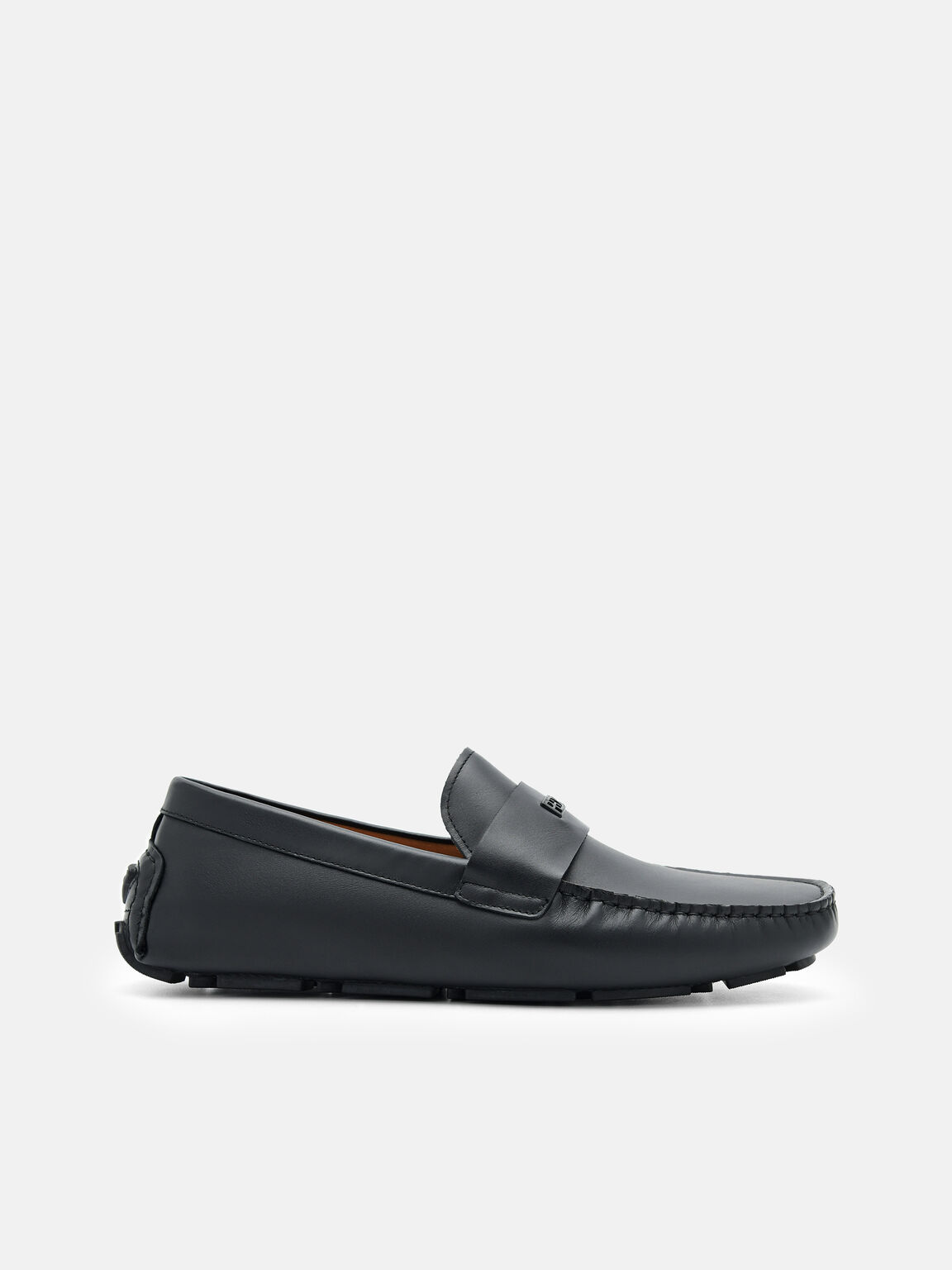 Dennis Leather Driving Shoes, Black, hi-res