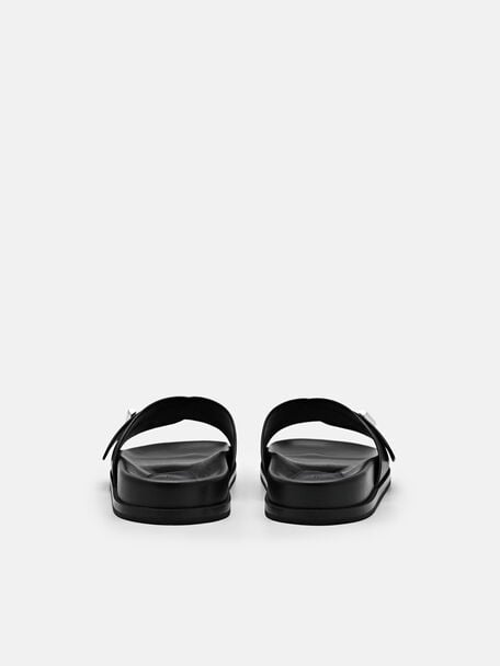 PEDRO Icon Leather Heel Sandals, Black