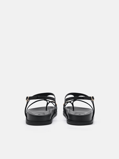 PEDRO Icon Leather Heel Sandals, Black