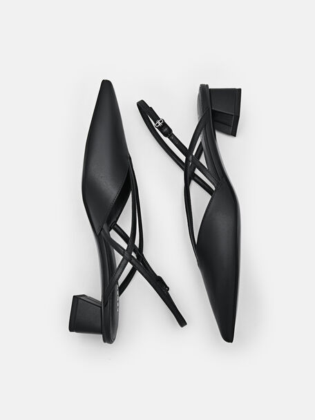 PEDRO Icon Leather Heel Sandals, Black