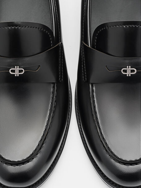PEDRO Icon Leather Heel Sandals, Black