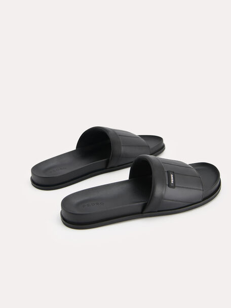 PEDRO Icon Leather Heel Sandals, Black