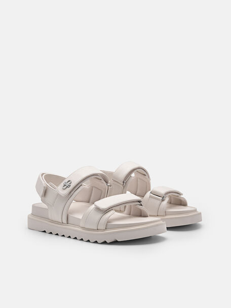 PEDRO Icon Leather Heel Sandals, Black