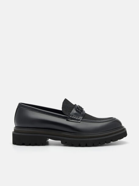 PEDRO Icon Leather Loafers, Black, hi-res