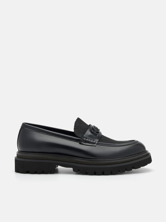 PEDRO Icon Leather Loafers, Black, hi-res