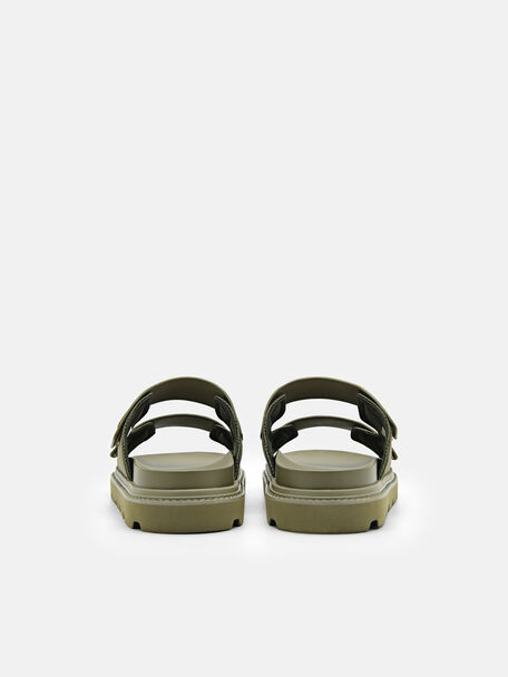 PEDRO Icon Leather Heel Sandals, Black