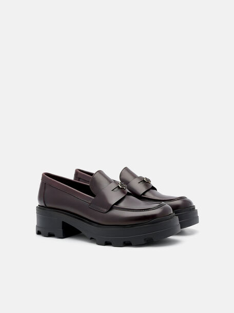 PEDRO Icon Leather Heel Sandals, Black