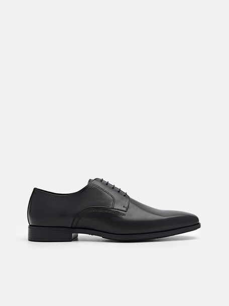 Altitude Lightweight Leather Derby Shoes, Black, hi-res