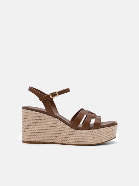 Carmel Leather Wedge Sandals, , hi-res
