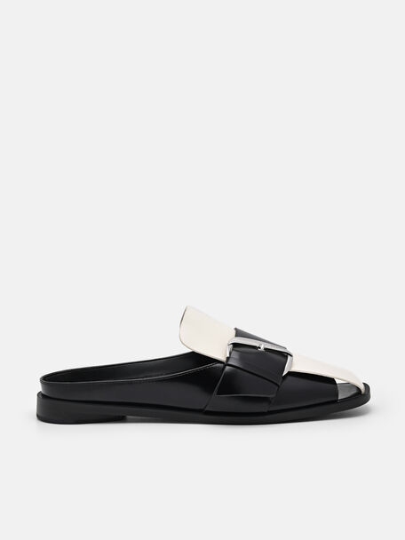 Alyda Leather Mules, Black, hi-res
