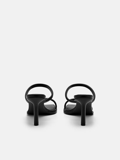 PEDRO Icon Leather Heel Sandals, Black