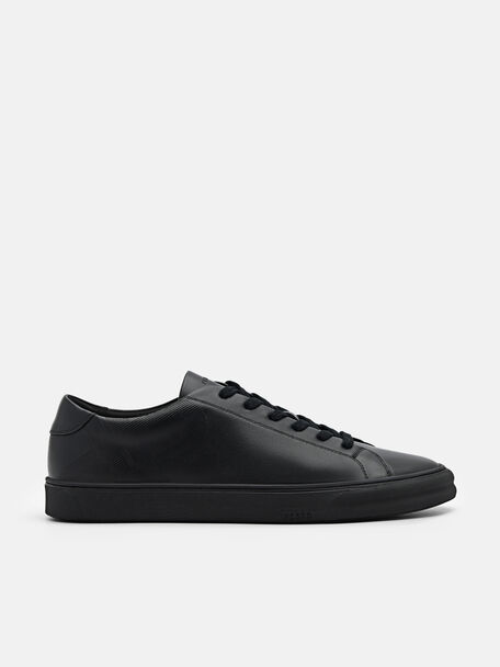 Men's PEDRO Icon Ridge Leather Sneakers, Black, hi-res