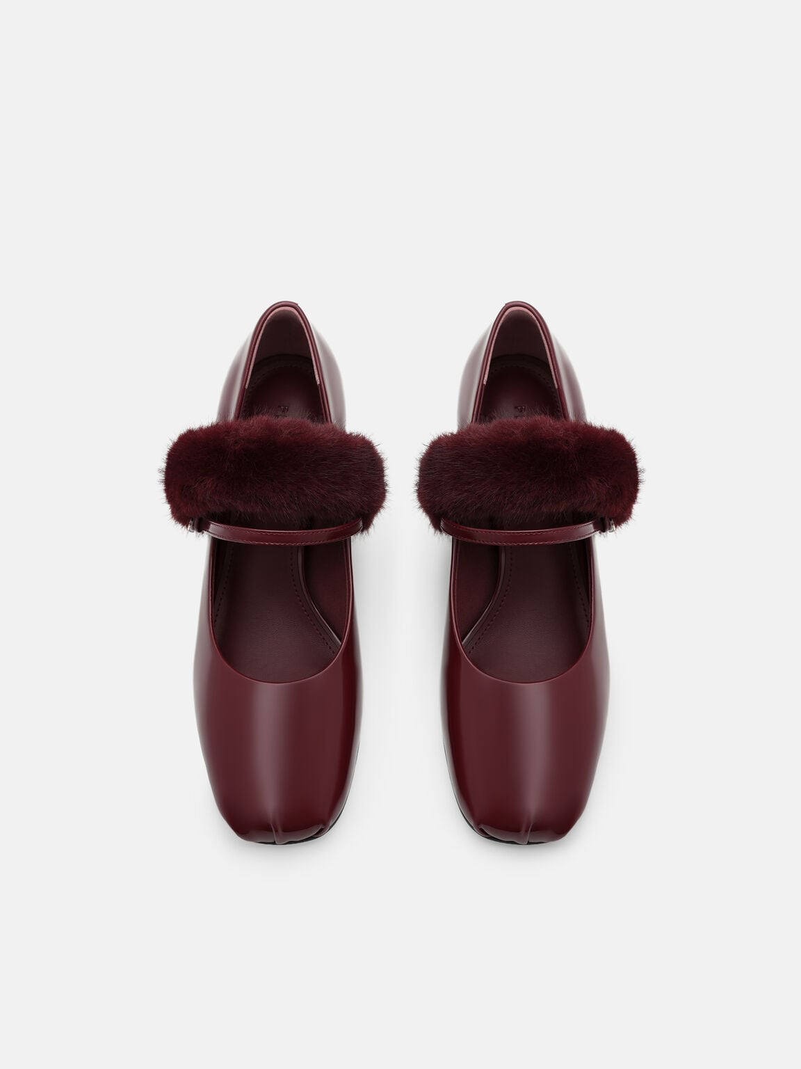 Kiana Patent Leather Heel Pumps with Faux Rabbit Fur, , hi-res