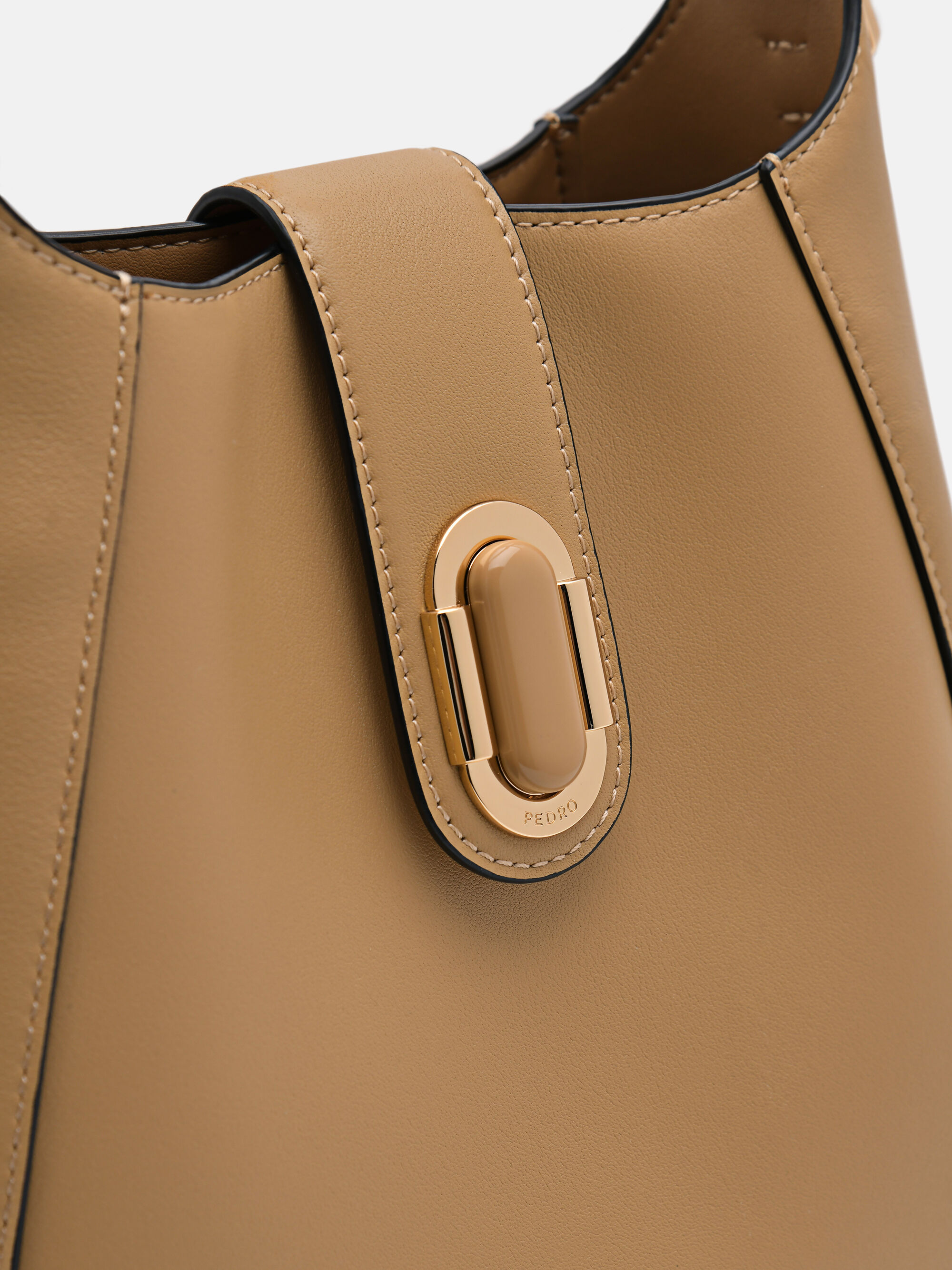 Sand PEDRO Studio Rift Leather Hobo Bag - PEDRO ID