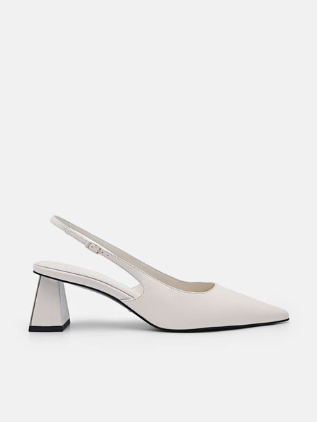PEDRO Studio Aly Leather Pumps, White, hi-res