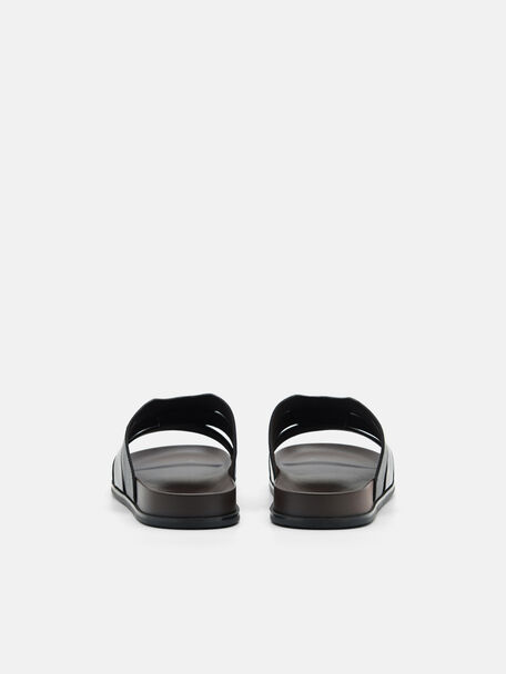 PEDRO Icon Leather Heel Sandals, Black