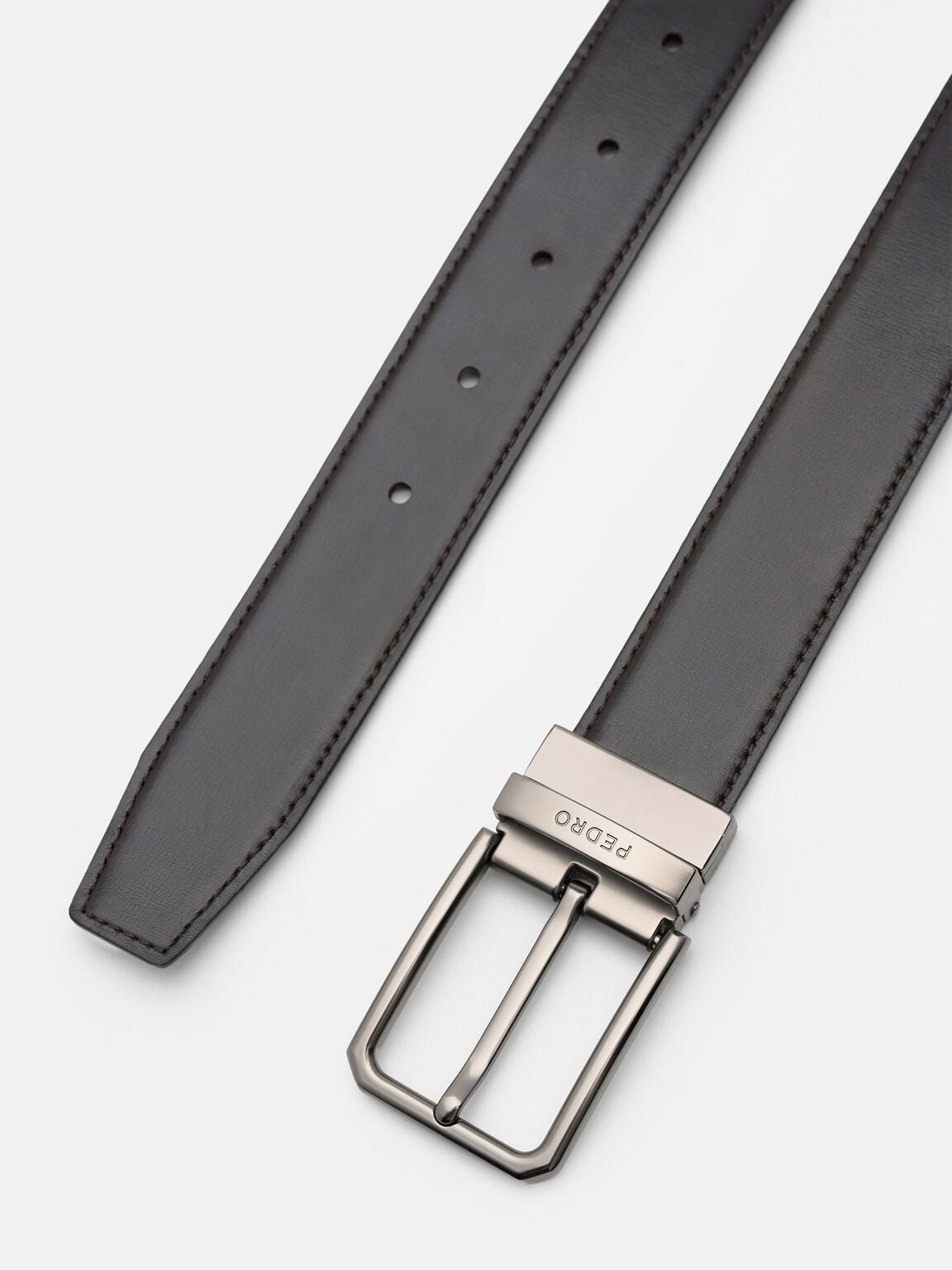 Leather Reversible Pin Belt, 