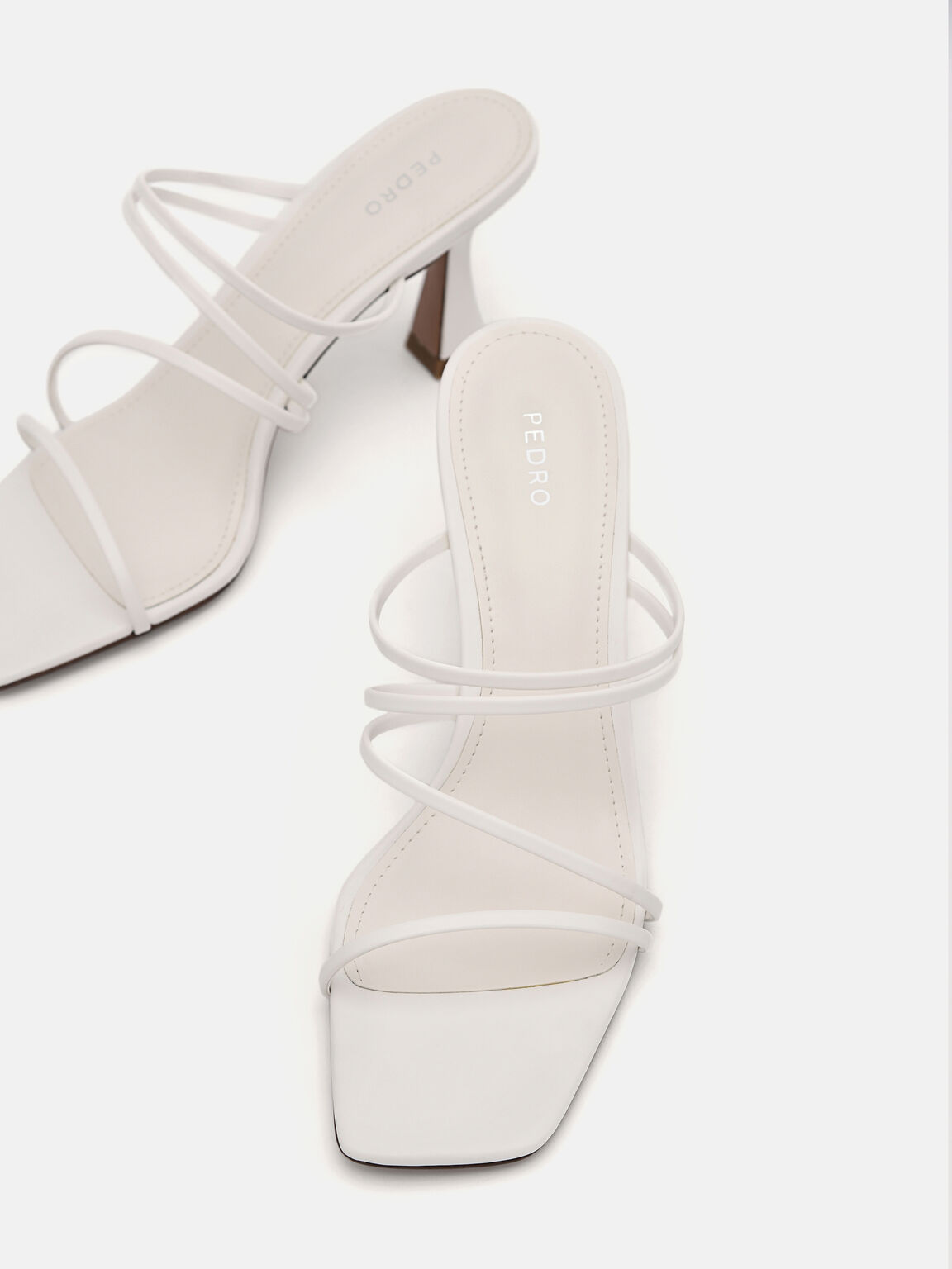 Strappy Heel Sandals - White, 