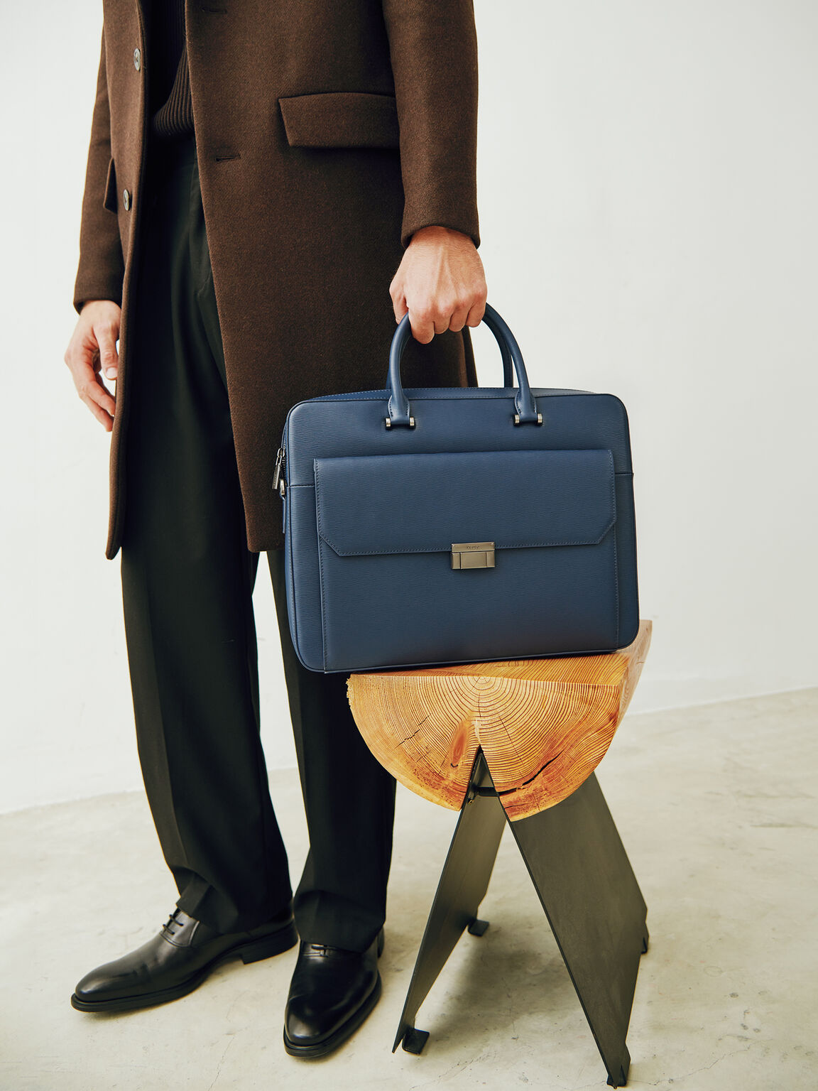 Henry Textured Leather Briefcase, 
