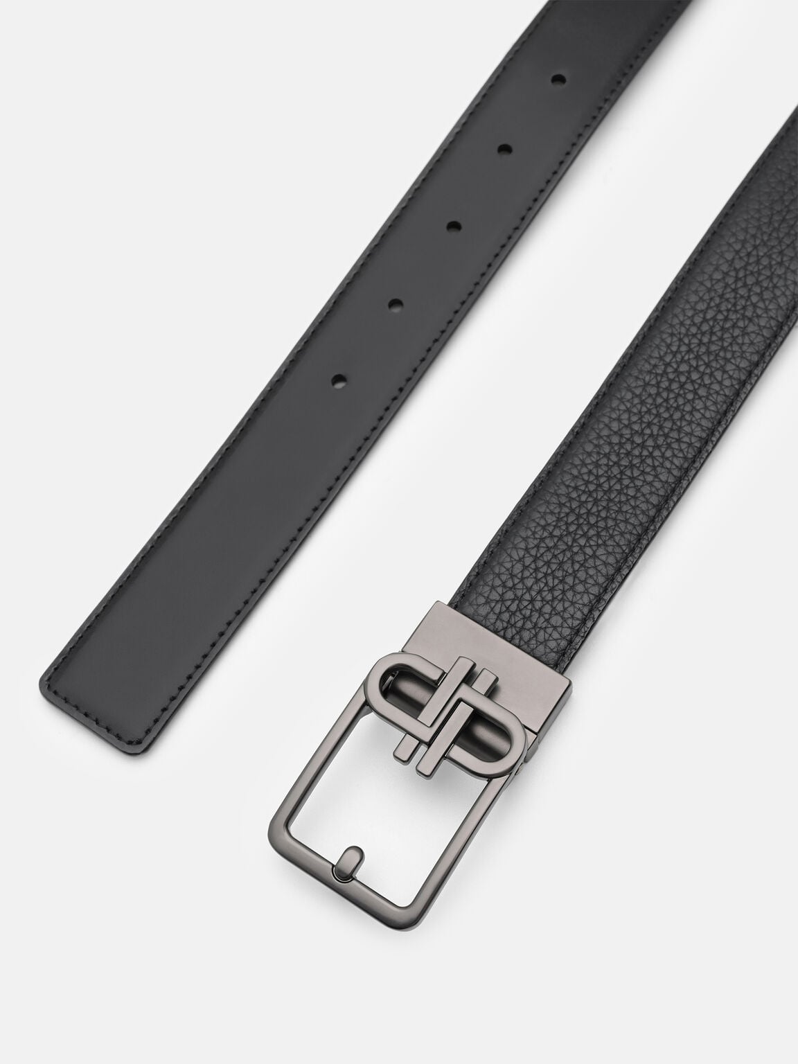 Tumbled Leather Reversible Tang Belt, 