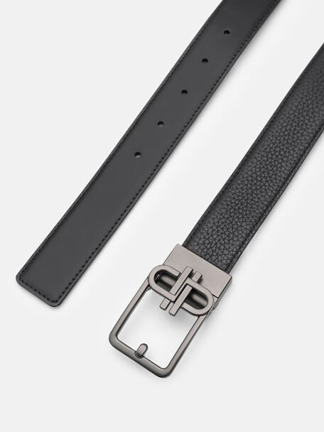 Tumbled Leather Reversible Tang Belt, 