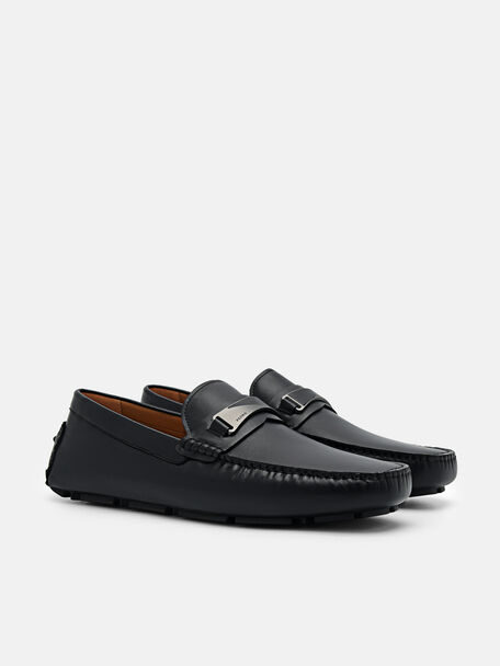 PEDRO Icon Leather Heel Sandals, Black