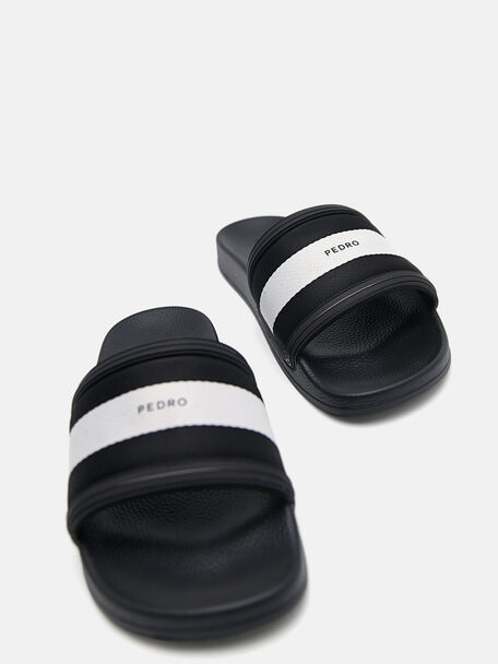 PEDRO Icon Leather Heel Sandals, Black