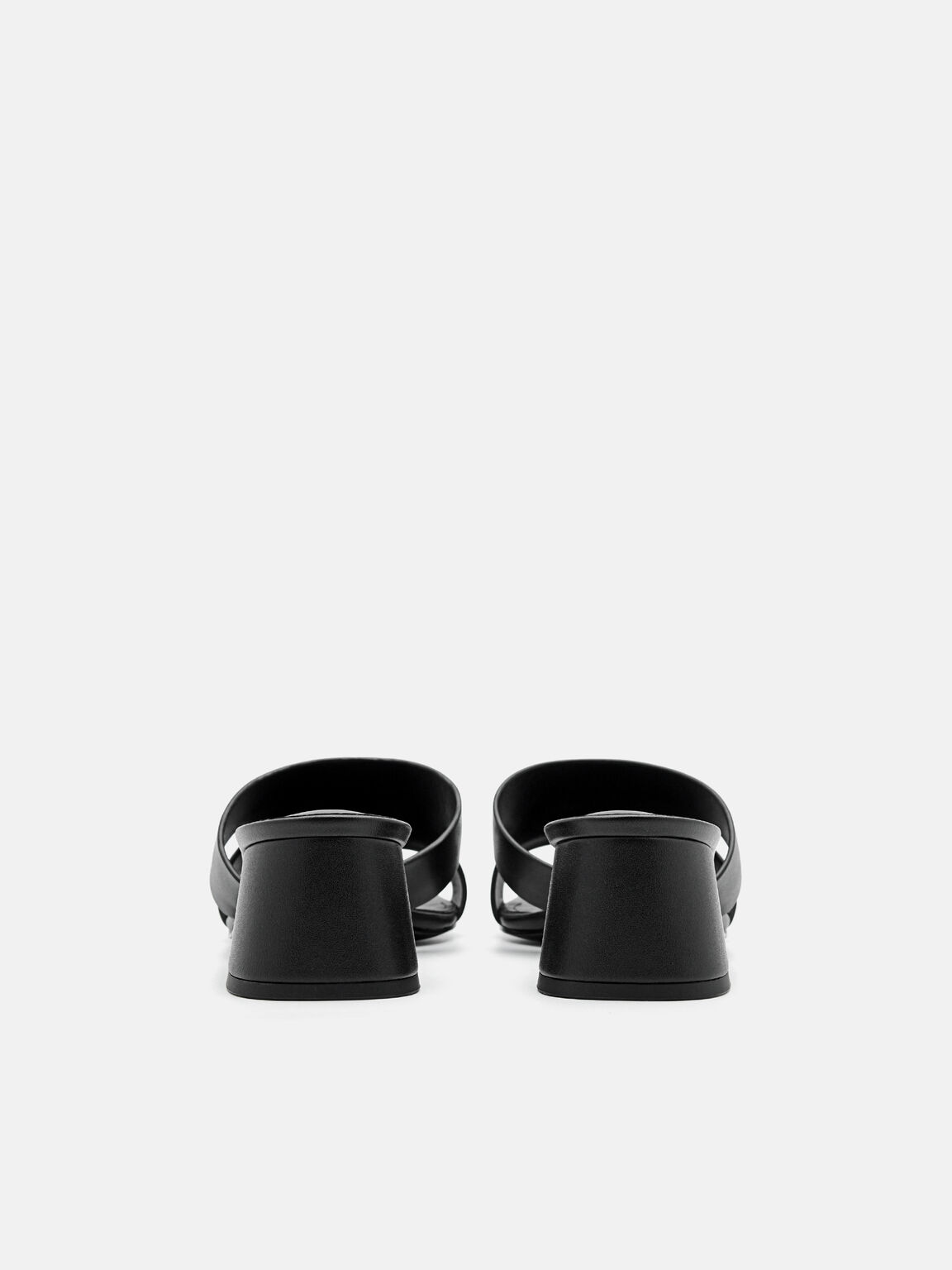 PEDRO Icon Leather Heel Sandals, Black
