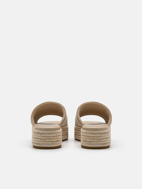 Raffia Wedge Sandals, , hi-res
