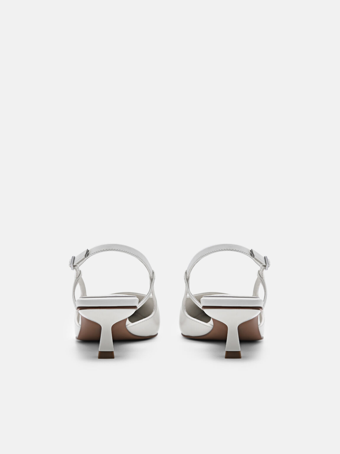 PEDRO Studio Loral Leather Heel Pumps, Chalk