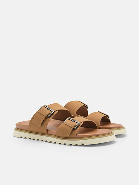 PEDRO Icon Leather Heel Sandals, Black