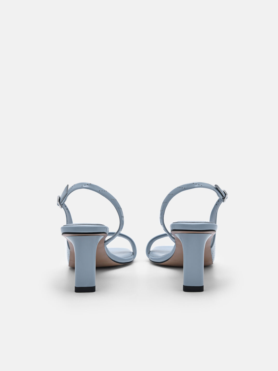 PEDRO Studio Simone Perforated Leather Heel Sandals, 