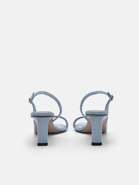 PEDRO Icon Leather Heel Sandals, Black