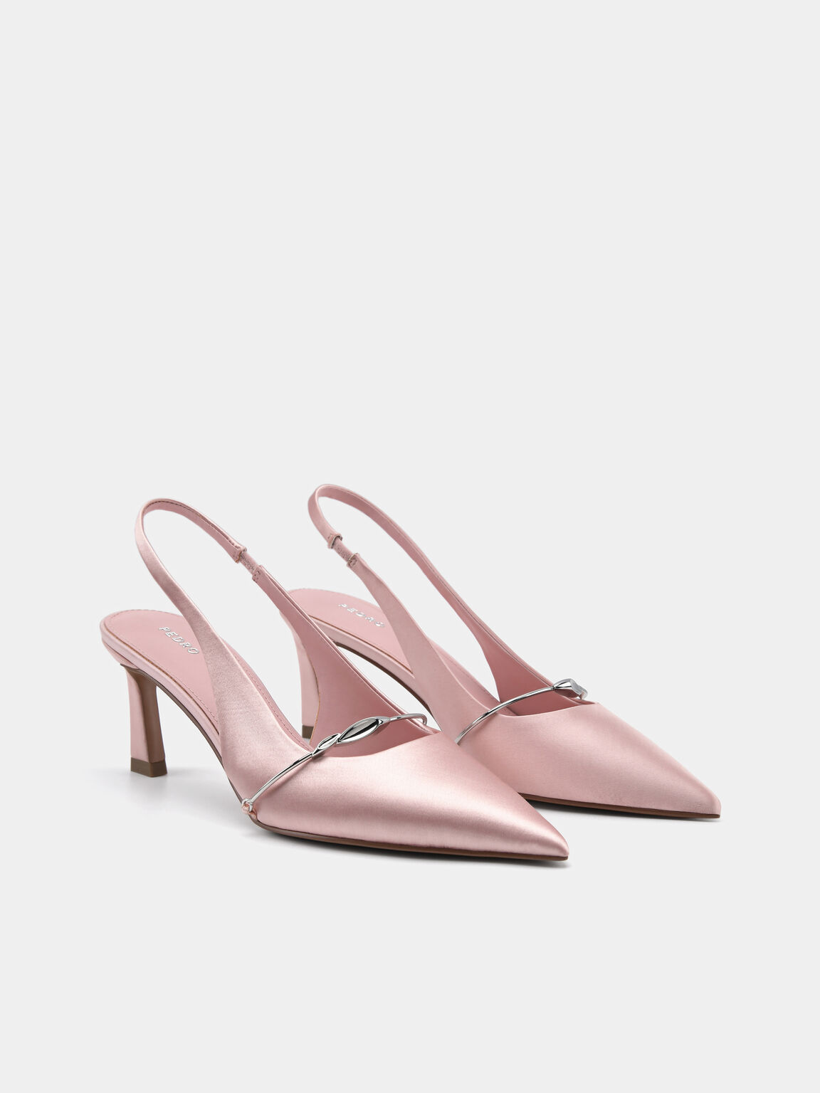 Mira Satin Slingback Pumps, Blush