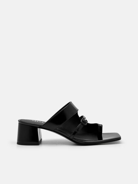 Loie Heel Sandals, Black, hi-res