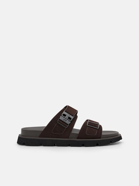 Buckle Slide Sandals, , hi-res