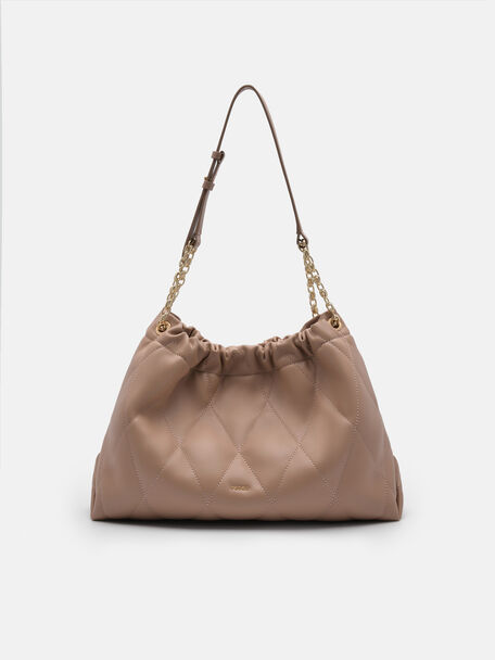 Tas bahu berlapis Kaia, Taupe