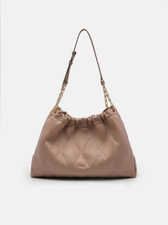 Tas bahu berlapis Kaia, Taupe