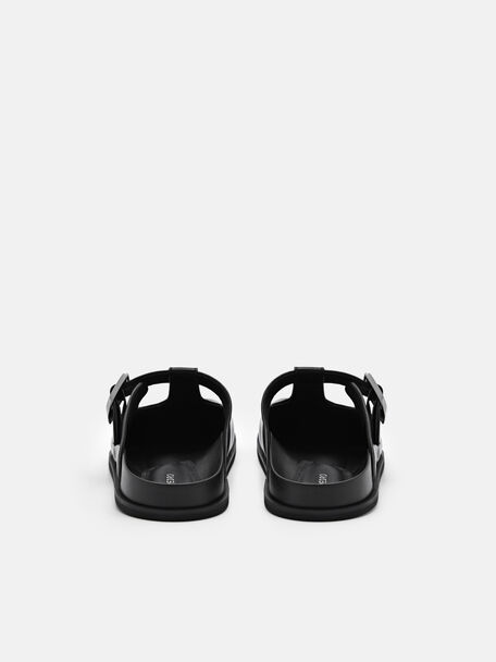 PEDRO Icon Leather Heel Sandals, Black