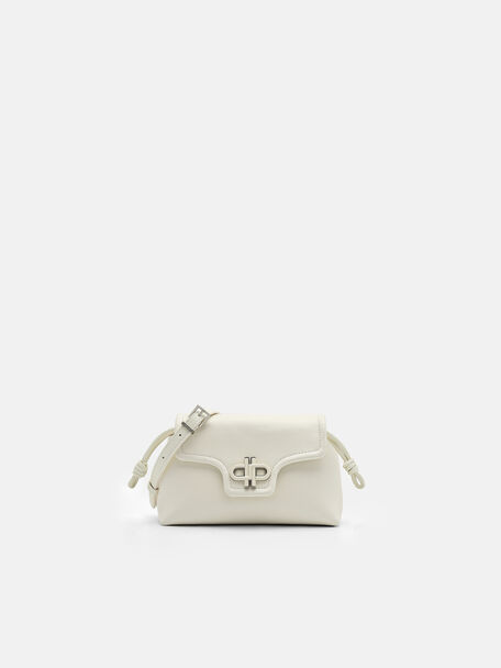 PEDRO Icon Tas Selempang Mini Kulit, Chalk