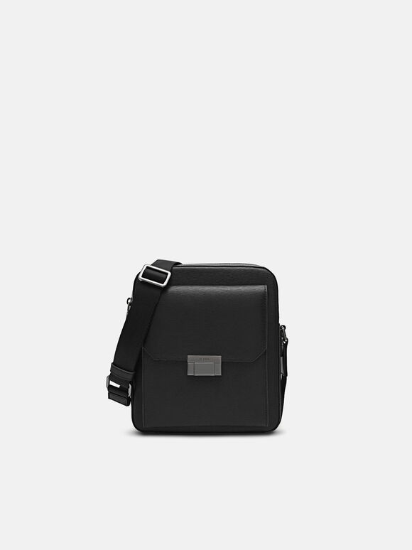 Henry Leather Sling Bag, Black, hi-res